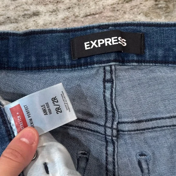 Express Ankle Skinny Jeans High-Rise Size 2 Regular - Picture 4 of 5